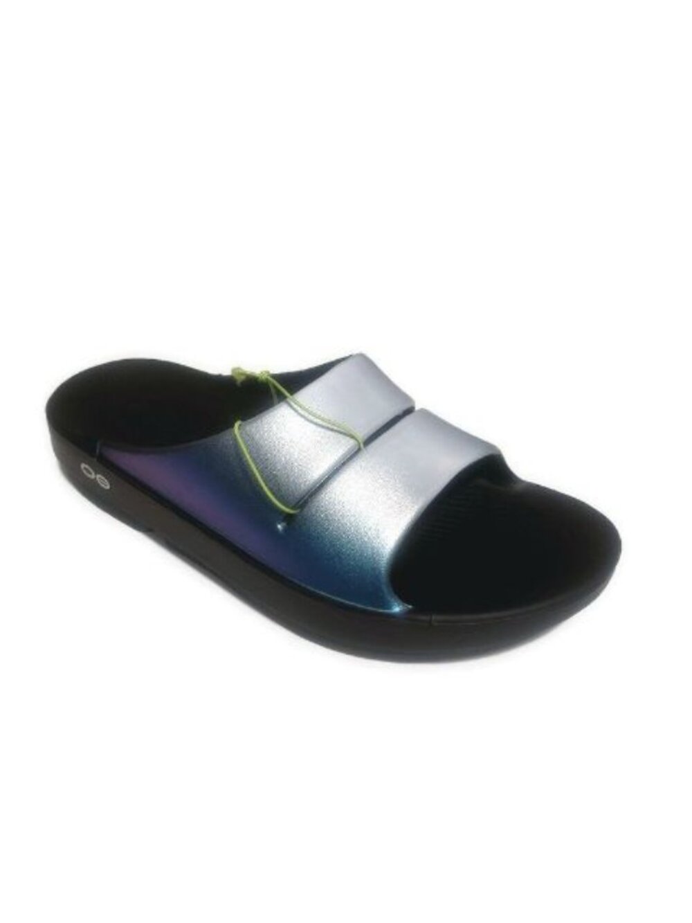OOFOS Ooahh Luxe Recovery Slide Womens Size 8 EU 39 Sandal Metallic Frost Shoe T